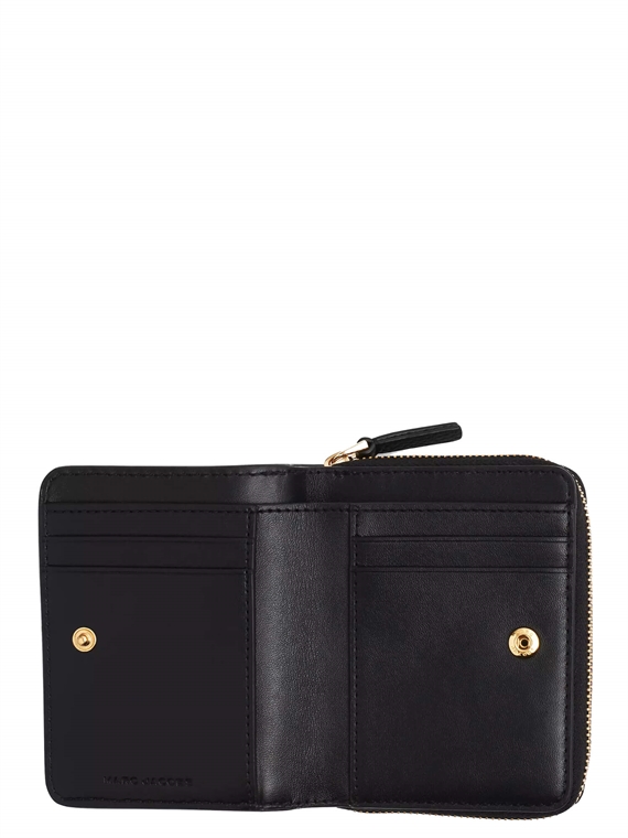 Marc Jacobs The Leather Mini Compact Wallet, Sort 